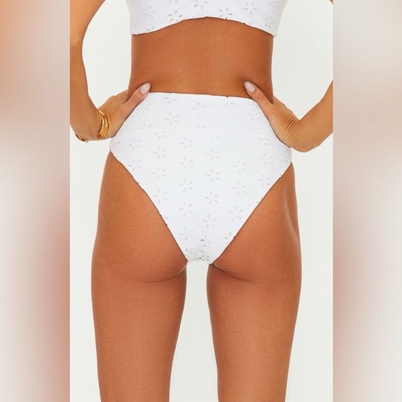 Beach Riot Hazel High Waist Bikini Bottoms In White - Picture 6 of 10